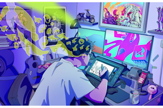 make custom lofi banner for youtube, twitch and music album