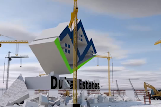 do 3d construction , architect or real estate logo animation