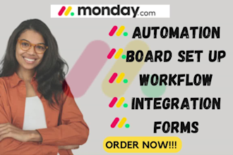 set monday crm automate monday workflow, zapier automation