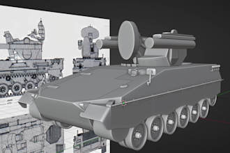 make 3d military vehicle models for games and rendering