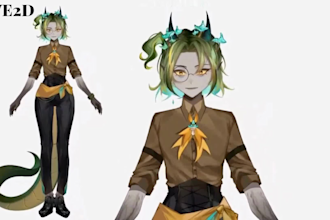 design and rig male or female live2d vtuber model 2d vtuber avatar anime vtuber