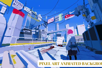 create 8bit 16bit retro pixel art character with looping animation in GIF format