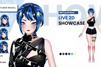 draw and rig male or female 2d vtuber model, anime, vtuber design, live 2d rig