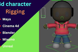 do 3d character rigging in cinema 4d, maya, blender, and mixamo