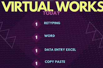 do data entry, excel, admin support work, email, copy paste