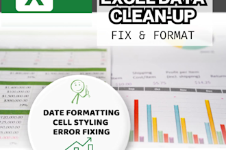format your excel spreadsheet, fix errors and improve layout