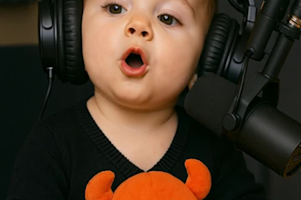 create an ai baby podcast video for your socials