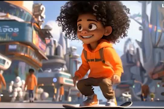 design 3d pixar style cartoon character, talking avatar, logo, animation, ai ar