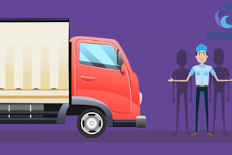 do moving service company or movers 2d animated promo video
