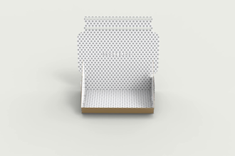 create a packaging box design with die cut
