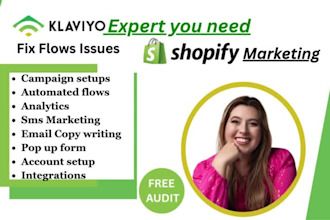 klaviyo design email marketing fix klaviyo flow klaviyo audit shopify marketing