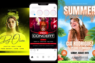 design canva ebook flyers, party, nightclub, marketing flyer