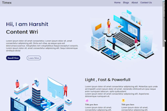 create your website  with HTML, CSS, js, reactjs and tailwindcss