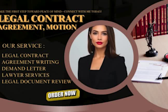 write or review legal contract, agreement, motion, or demand letter as a lawyer