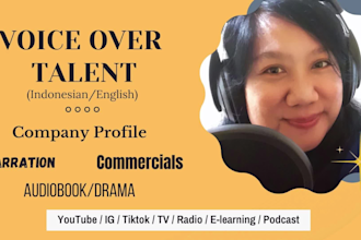 deliver bahasa indonesia or english voice over