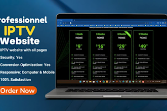 create a professional iptv website with reseller features