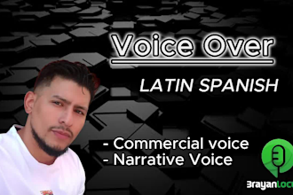 do professional commercial voiceover with a male voice in latin spanish