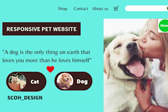 design animal logistics, dogs, cats,  website in 5days