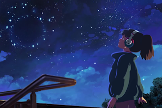 high quality relaxing lofi animation, loop 2d anime animated music teaser video
