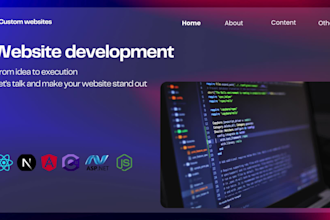 do website development, develop custom website and full stack website
