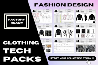 create a fashion design tech pack for any garment
