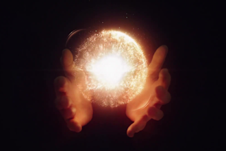 make hands light fire logo reveal video