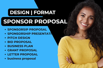 write design sponsorship proposal,  powerpoint grant fundraising, bid proposal