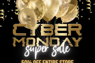 hair cyber monday flyer, black friday, christmas flyer