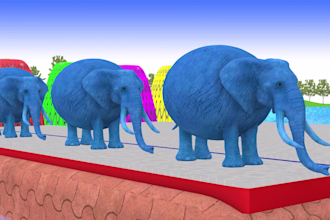 make crossing fountain paint animals cartoon for kids