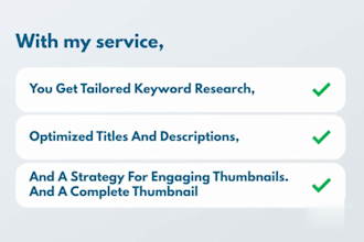 do youtube SEO, video ranking, and optimization for channel