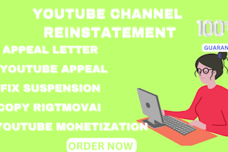 fix youtube channel suspension appeal letter copyright removal reinstatement