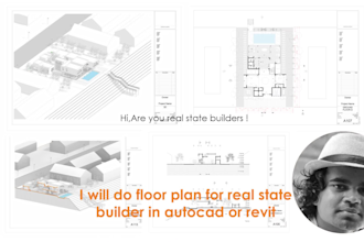 do floor plan for real state builder and agents in autocad or revit