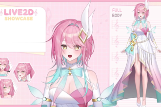 create custom live 2d vtuber model, live 2d rigging, vtuber commission