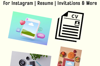 design editable canva templates for instagram, business, resume, invitations