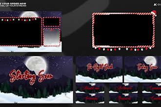 design custom animated stream overlay for twitch or youtube