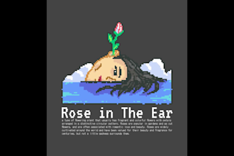 draw pixel art illustration for tshirt clothing design