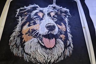 digitize your dog, cat, or pet image into embroidery file within one hour