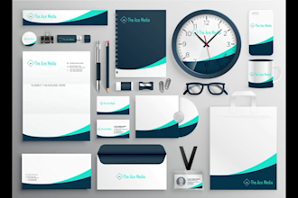 design business cards, stationery items  and presentation folders