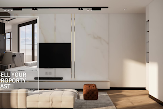 do 3d interior design and rendering for apartment, bedroom, kitchen, small space