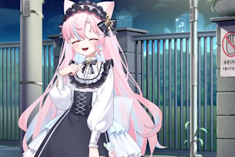 bust up vtuber kitten vtuber model cubism model kitsune model pngtuber model