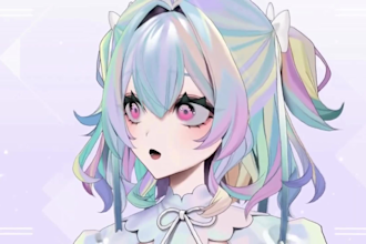 design and rig vtuber in live2d model vtuber logo vtuber emotes vtuber debute