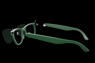 create a realistic 3d sunglasses animation, 3d eyewear animation, product animat