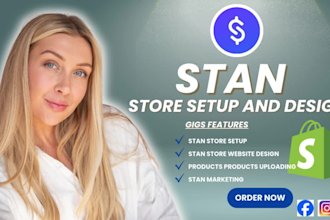 setup etsy digital product shop, stan shop stan store marketing etsy seo