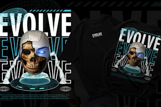 design futuristic, artsy, edgy style streetwear in 24 hours