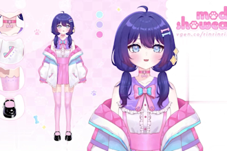draw and rig live 2d vtuber model, live 2d rigging,  vtuber commission