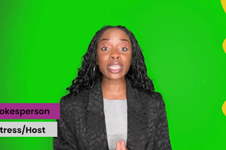 create a 4k female elearning green screen video