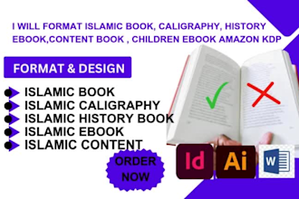 format, design islamic book calligraphy children history ebook content book KDP