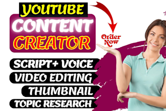 be your youtube content creator and video editor