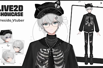 do 2d vtuber, live 2d, pro live 2d character, vtuber rigging, vtuber commission