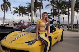 add your logo on a girls and cars video